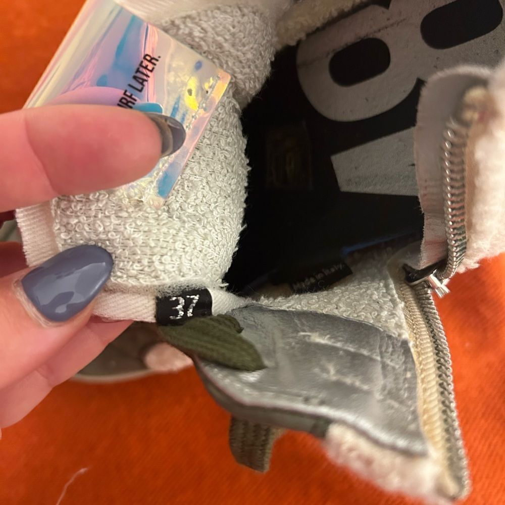 P448 Skate Was Green Sherpa Hi Tops 37 - Picture 5 of 7